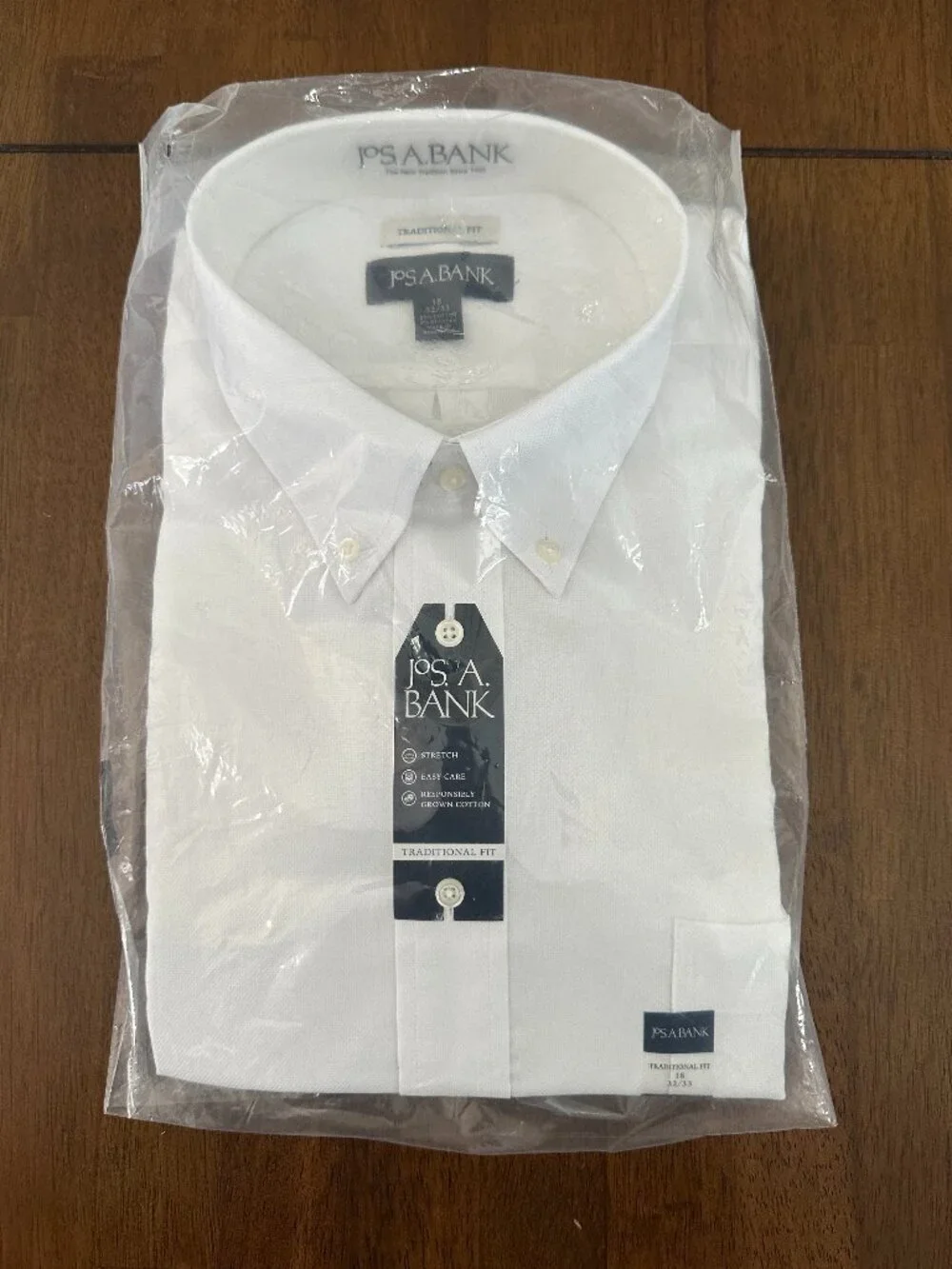 Jos. A. Bank White Trad Fit Sz 18 Button Down Men's Dress Shirt - Picture 2 of 10